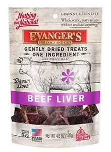 4.6oz Evanger's Gently Dried Beef Liver Treats - Treats